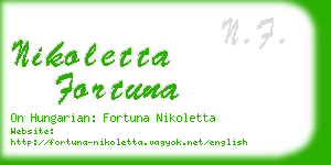 nikoletta fortuna business card